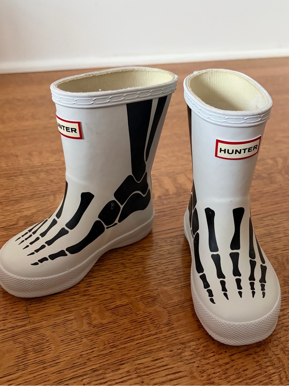 Hunter Kids’ Original Classic Skeleton Print Rain Boots Bones White US 6 Toddler
